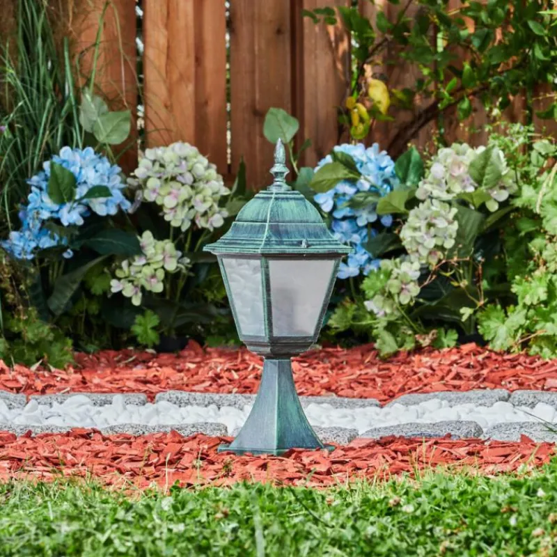 Luminaires Rustiques-hofstein Borne lumineuse Naofe Vert, Noir, 1 lumière