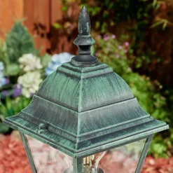 Luminaires Rustiques-hofstein Borne lumineuse Naofe Vert, Noir, 1 lumière