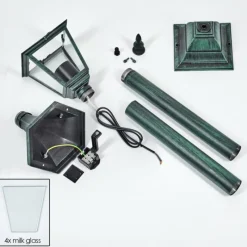 Luminaires Rustiques-hofstein Borne lumineuse Naofe Vert, Noir, 1 lumière