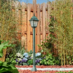 Luminaires Rustiques-hofstein Borne lumineuse Naofe Vert, Noir, 1 lumière