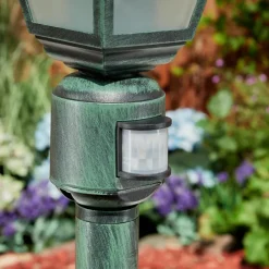 Luminaires Rustiques-hofstein Borne lumineuse Naofe Vert, Noir, 1 lumière, Détecteur de mouvement