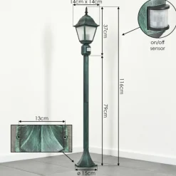 Luminaires Rustiques-hofstein Borne lumineuse Naofe Vert, Noir, 1 lumière, Détecteur de mouvement