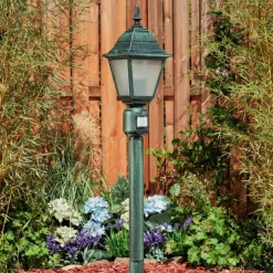 Luminaires Rustiques-hofstein Borne lumineuse Naofe Vert, Noir, 1 lumière, Détecteur de mouvement