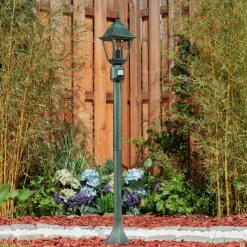 Luminaires Rustiques-hofstein Borne lumineuse Naofe Vert, Noir, 1 lumière, Détecteur de mouvement