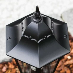 Luminaires Rustiques-hofstein Borne lumineuse noire Noir, Transparent, 1 lumière