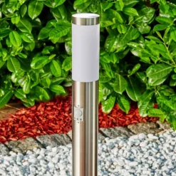 hofstein Borne lumineuse Norburg Acier inoxydable, 1 lumière, Détecteur de mouvement