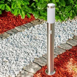 hofstein Borne lumineuse Norburg Acier inoxydable, 1 lumière, Détecteur de mouvement