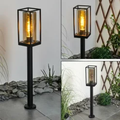 Suspension Verre Fumé-hofstein Borne lumineuse Palanga Noir, 1 lumière