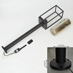 Suspension Verre Fumé-hofstein Borne lumineuse Palanga Noir, 1 lumière