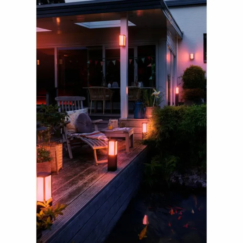 Luminaires Philips Borne lumineuse Philips Hue Ambiance White & Color Impress LED Noir, 1 lumière, Changeur de couleurs
