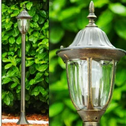 Luminaires Rustiques-hofstein Borne lumineuse Ribadeo Brun doré, 1 lumière