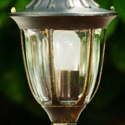 Luminaires Rustiques-hofstein Borne lumineuse Ribadeo Noir doré, 1 lumière