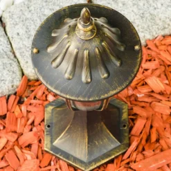 Luminaires Rustiques-hofstein Borne lumineuse Ribadeo Noir doré, 1 lumière