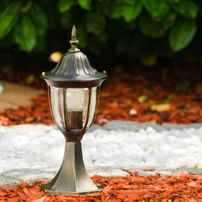 Luminaires Rustiques-hofstein Borne lumineuse Ribadeo Noir doré, 1 lumière