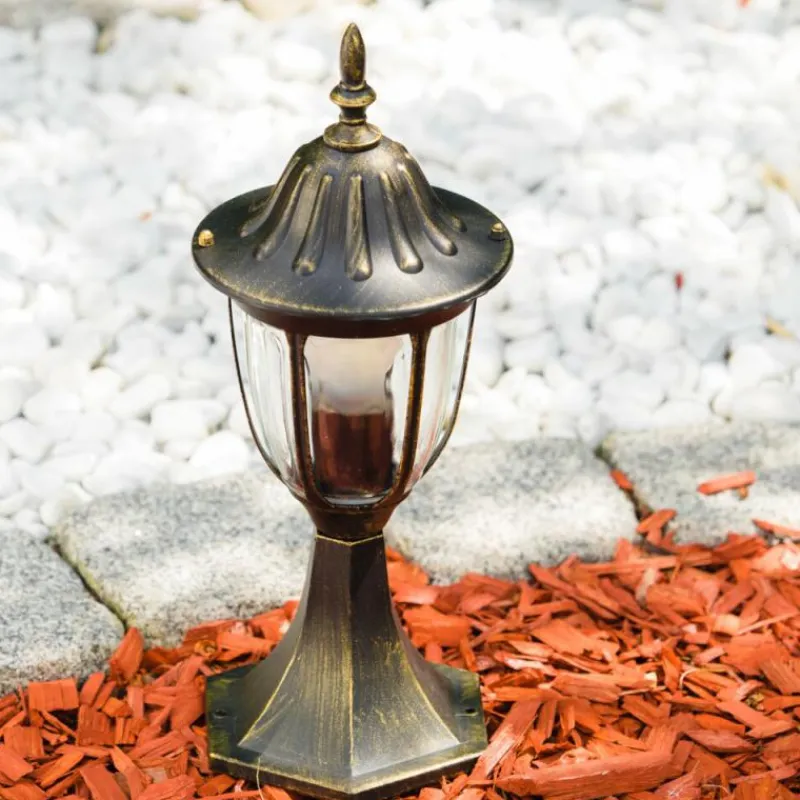 Luminaires Rustiques-hofstein Borne lumineuse Ribadeo Noir doré, 1 lumière