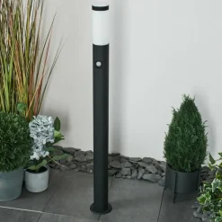 hofstein Borne lumineuse Ruti Noir, 1 lumière, Détecteur de mouvement