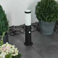 hofstein Borne lumineuse Ruti Noir, 1 lumière, Détecteur de mouvement