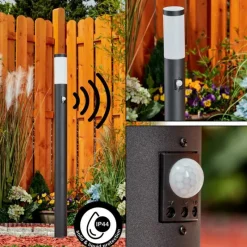 hofstein Borne lumineuse Ruti Noir, 1 lumière, Détecteur de mouvement