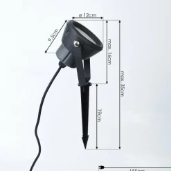 hofstein Borne lumineuse Sempach LED Noir, 1 lumière, Changeur de couleurs