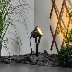 hofstein Borne lumineuse Sempach LED Noir, 1 lumière, Changeur de couleurs