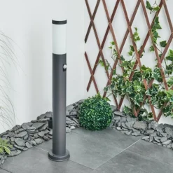 hofstein Borne lumineuse Sessa Anthracite, 1 lumière, Détecteur de mouvement