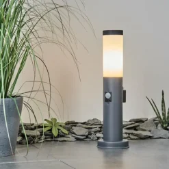 hofstein Borne lumineuse Sessa Anthracite, 1 lumière, Détecteur de mouvement