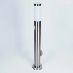 hofstein Borne lumineuse Sessa Nickel mat, 1 lumière, Détecteur de mouvement