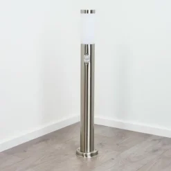 hofstein Borne lumineuse Sessa Nickel mat, 1 lumière, Détecteur de mouvement