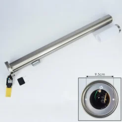 hofstein Borne lumineuse Sessa Nickel mat, 1 lumière, Détecteur de mouvement