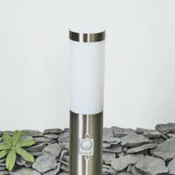 hofstein Borne lumineuse Sessa Nickel mat, 1 lumière, Détecteur de mouvement