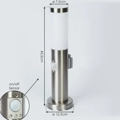hofstein Borne lumineuse Sessa Nickel mat, 1 lumière, Détecteur de mouvement