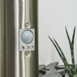 hofstein Borne lumineuse Sessa Nickel mat, 1 lumière, Détecteur de mouvement