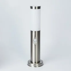 hofstein Borne lumineuse Sessa Nickel mat, 1 lumière, Détecteur de mouvement