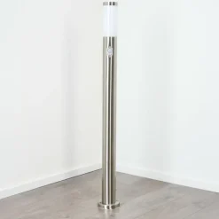 hofstein Borne lumineuse Sessa Nickel mat, 1 lumière, Détecteur de mouvement