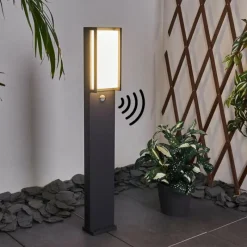 hofstein Borne lumineuse Skove LED Anthracite, 1 lumière, Détecteur de mouvement