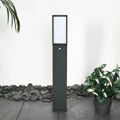 hofstein Borne lumineuse Skove LED Anthracite, 1 lumière, Détecteur de mouvement