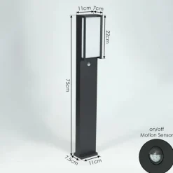 hofstein Borne lumineuse Skove LED Anthracite, 1 lumière, Détecteur de mouvement
