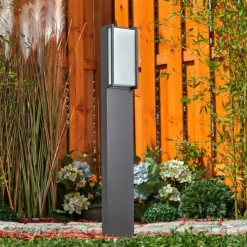 hofstein Borne lumineuse Skove LED Anthracite, 1 lumière, Changeur de couleurs