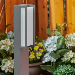 hofstein Borne lumineuse Skove LED Anthracite, 1 lumière, Changeur de couleurs