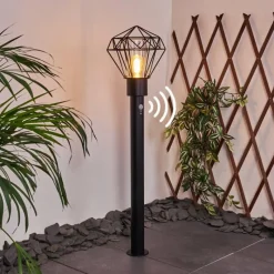 Lampes Vintages & Rétros-hofstein Borne lumineuse Solda Noir, 1 lumière, Détecteur de mouvement