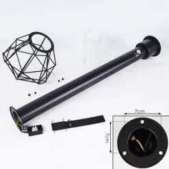 Lampes Vintages & Rétros-hofstein Borne lumineuse Solda Noir, 1 lumière, Détecteur de mouvement