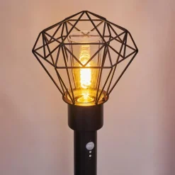 Lampes Vintages & Rétros-hofstein Borne lumineuse Solda Noir, 1 lumière, Détecteur de mouvement