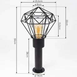 hofstein Borne lumineuse Solda Noir, 1 lumière