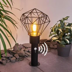 hofstein Borne lumineuse Solda Noir, 1 lumière, Détecteur de mouvement