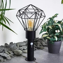 hofstein Borne lumineuse Solda Noir, 1 lumière, Détecteur de mouvement