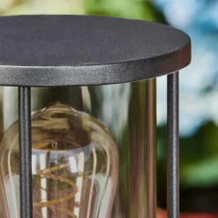 Suspension Verre Fumé-hofstein Borne lumineuse Sumalao Noir, 1 lumière