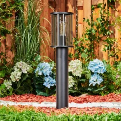 Suspension Verre Fumé-hofstein Borne lumineuse Sumalao Noir, 1 lumière