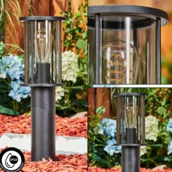 Suspension Verre Fumé-hofstein Borne lumineuse Sumalao Noir, 1 lumière