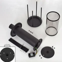 Suspension Verre Fumé-hofstein Borne lumineuse Sumalao Noir, 1 lumière