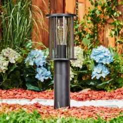 Suspension Verre Fumé-hofstein Borne lumineuse Sumalao Noir, 1 lumière